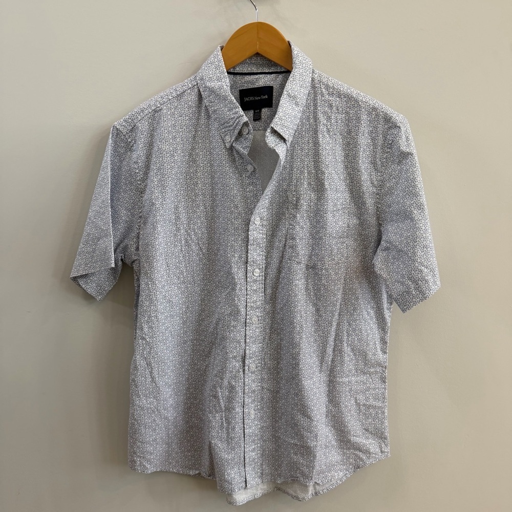Jachs Gray Short Sleeve Button-Down Shirt